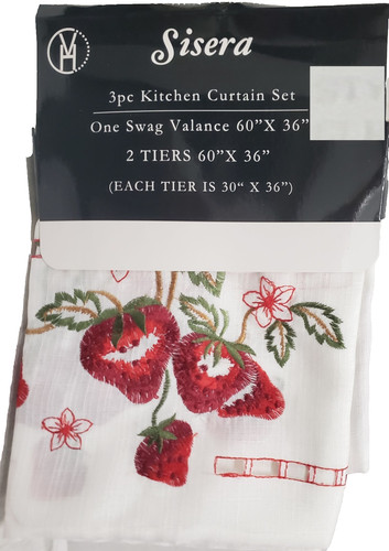 3pc embroidery curtains - curtains, set