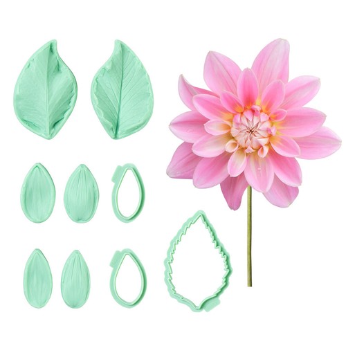9pcs dahlia flower fondant - dahlia,