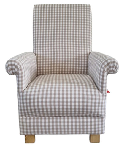 Beige gingham fabric adult - beige,