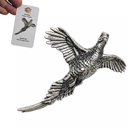 Pheasant pin badge - pin, pewter