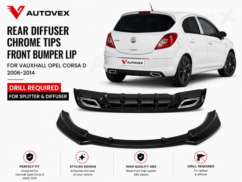 Rear diffuser chrome tips - rear,