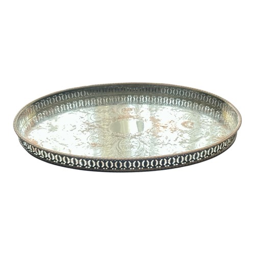 Vintage silver plated oval - silver,