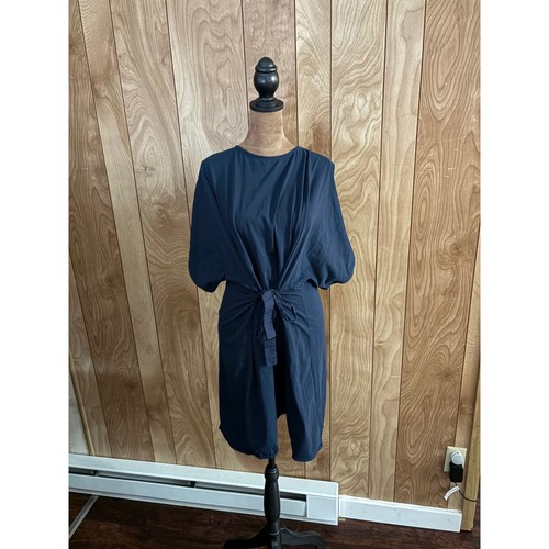 Cos navy blue front tie - navy,