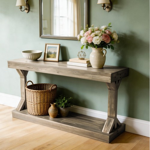Chunky narrow console table - narrow,
