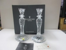 Waterford Crystal SEA JEWEL Candle Sticks 10" Set 2 PAIR Abstract Seahorse ~ NIB
