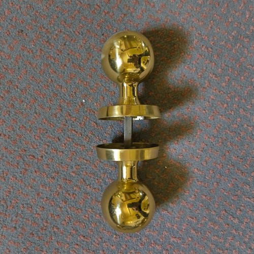 Brass door knob pair - knob, a