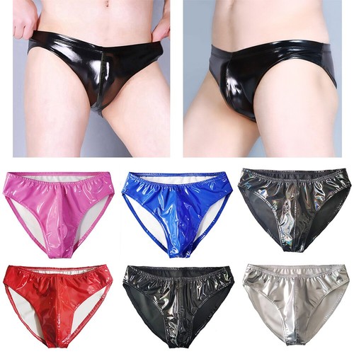 Mens patent leather thong wet - patent,
