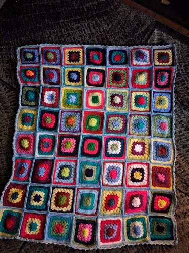 Hand crocheted granny - hand, square