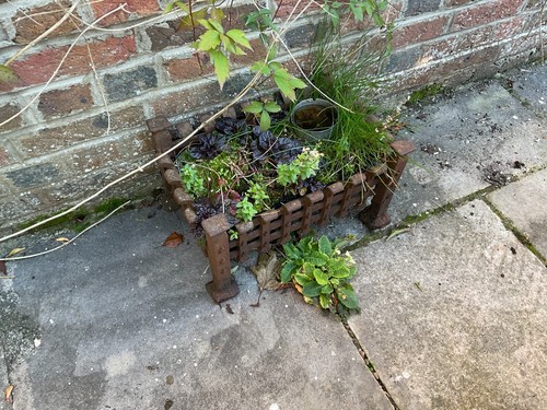 Vintage open fire basket - basket, heavy