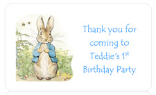 PERSONALISED STICKERS LABELS CHRISTENING FIRST BIRTHDAY PETER RABBIT ADDRESS 2