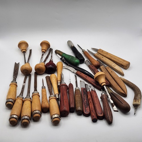Vintage wood carving tool - wood, lot