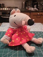 Maisy Mouse Soft Plush Puppet Toy Lucy Cousins Red Heart Dress 2003