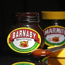 Personalised Customised MARMITE Bottle Sticker Wrapper Jar Label Gift Present #1