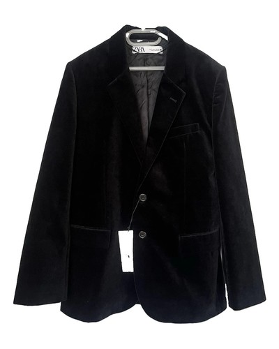 Zara black velvet blazer - black,