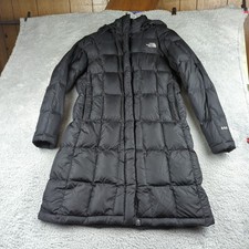 The North Face Jacket Womens M Black Metropolis Down Parka 600 Fill Hood Repair 