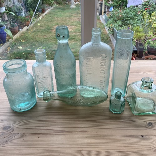 Vintage glass bottles job lot - glass,