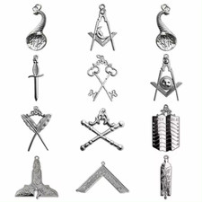 Masonic Blue Lodge Officer Silver Jewels Set, Blue Lodge 12 pieces Jewel Set,