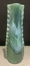 Vintage American Studio Pottery Vase California Green Gloss Mid Century Style