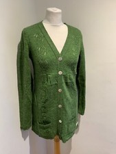 Odd Molly cardigan Size 2 10 VGC green long crochet knit wool alpaca blend
