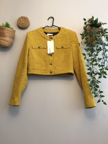 Zara mustard cropped - zara, textured