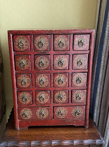 Vintage red chinese apothecary - vintage,
