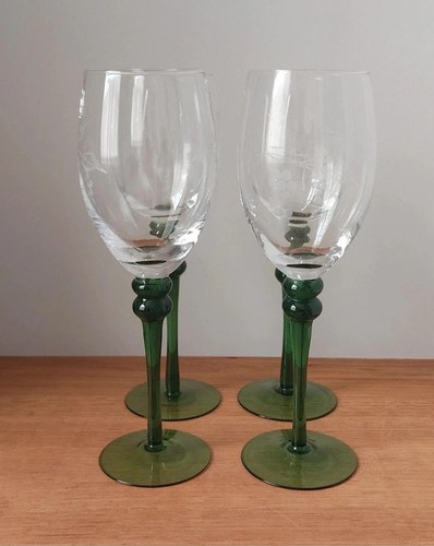 Vintage green stem - , crystal
