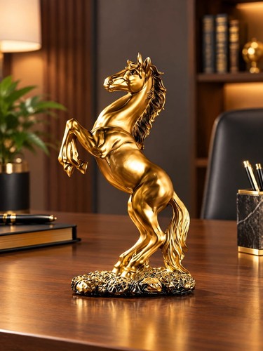 Luxury golden rearing horse - rearing,
