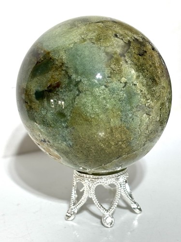 Moss agate crystal ball - agate,