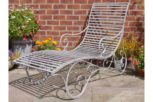 Antique style grey lounger - antique,
