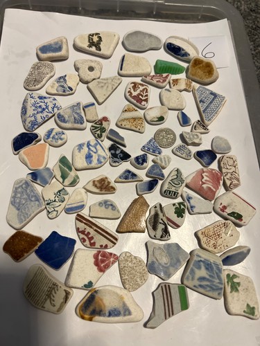 Mixed sea tumbled pottery - mixed,