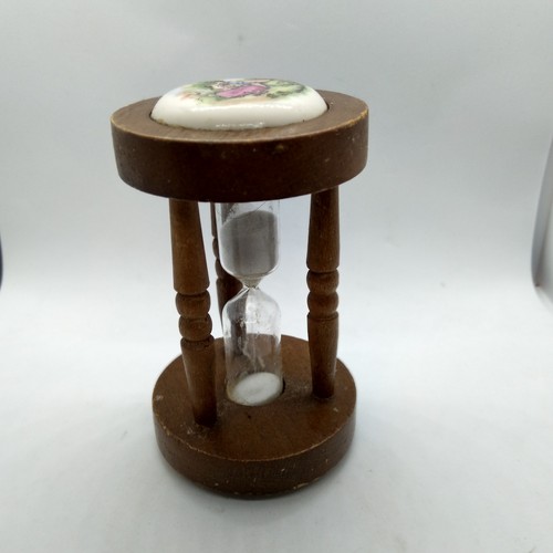 Vintage wooden egg sand timer - egg,