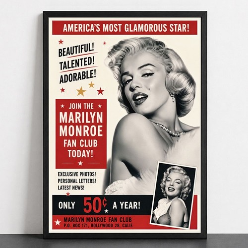 Marilyn monroe fan club poster - club,