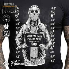 Jason Mugshot Mens Tshirt Friday 13th T-shirt Camp Crystal Lake Mask Tee P962