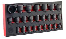 25Pc 1/2" Drive 12-Point Impact Socket Set, Sizes 8-36mm, Britool Hallmark