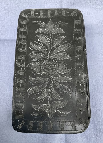 Antique used pewter snuff - used,