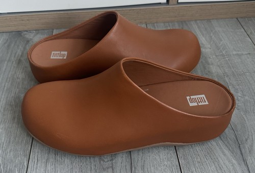 Fitflop shuv leather clogs - leather, tan