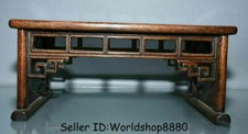 14" Old China Huanghuali Wood bamboo weaving Bat Table Desk Antique furniture