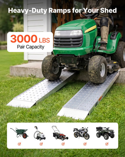 Aluminum trailer ramps 2pcs - aluminum,