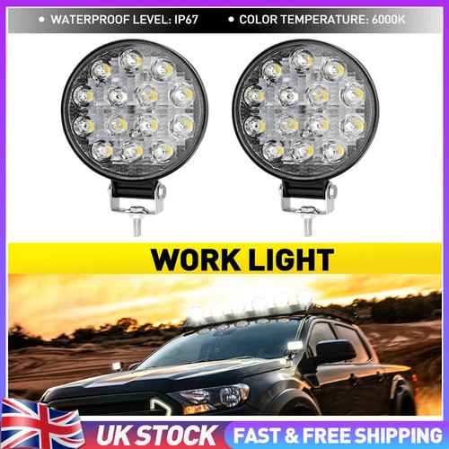 Round led work lights - 2x,