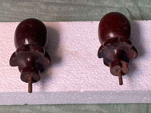 Pair 3inch victorian turned - pair,