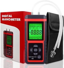Digital Manometer With LCD Display Dual Port Air Pressure Meter Gauge Gas Tester