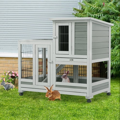 Rabbit hutch with run - with, indoor