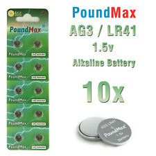 10 X AG3 PoundMax LR41 AG3 SR41 192 392 1.5v ALKALINE BUTTON BATTERY