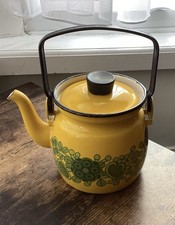 Yellow floral small - floral, kettle/tea