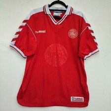 Denmark 1998 - 2000 Hummel Home Football Shirt | Men's Large