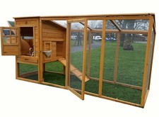 LARGE 8FT CHICKEN COOP HEN POULTRY ARK HOUSE HUTCH RUN NEST NEW