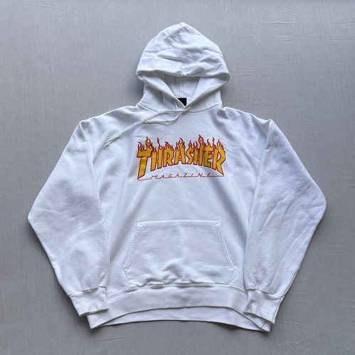 Thrasher white flame logo - thrasher,