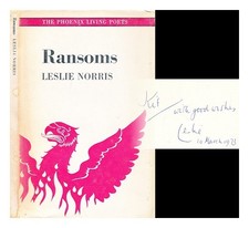 Norris, LESLIE (1921-2006) Ransoms / by LESLIE Norris 1970 First Edition Hardcov