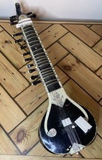 Vintage Traditional Wooden Sitar String Instrument- 25.5" Length- Needs Work