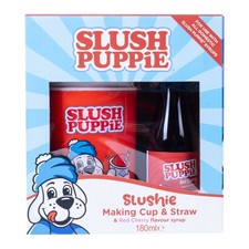 Slush Puppie Making Cup & 1 x 180ml , Red Cherry - Best Before Expired